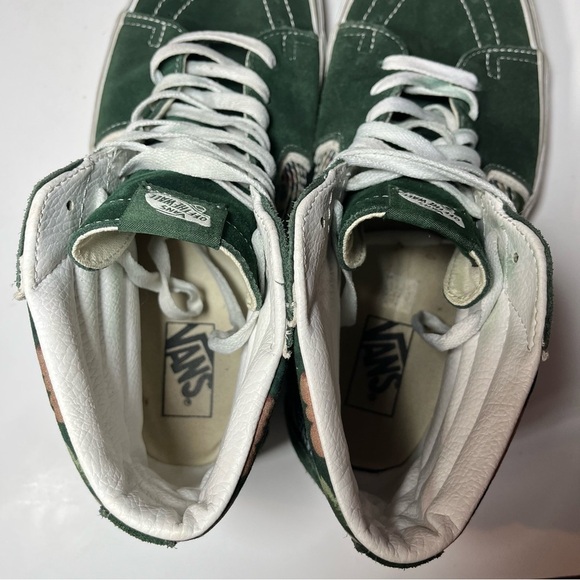 Vans Sk8-Hi Bolt Liquify Avocado Green White Canvas Suede Size 11.5 Shoes - Picture 8 of 9